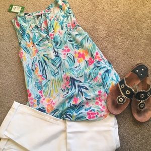 NWT Lilly Pulitzer Stacey- Serene Blue Tippy Top
